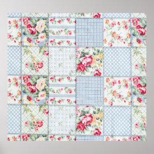 Affiche Tissu aux Roses : Élégant Fond de Design