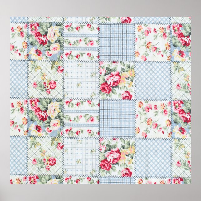 Affiche Tissu aux Roses : Élégant Fond de Design (Devant)