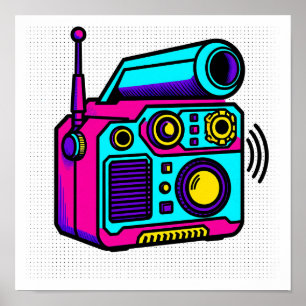 Affiche Tissu en bloc Pop Art à pavage transparent et emba