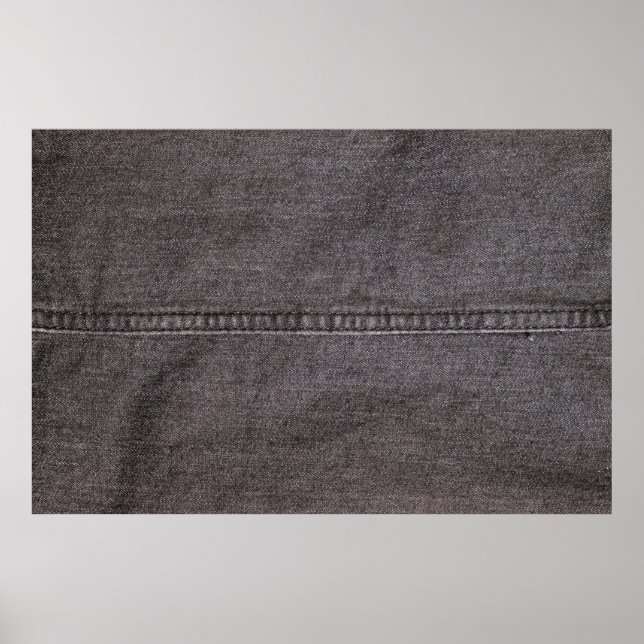 Affiche Tissu en denim noir. Mode, textures et backgrou (Devant)