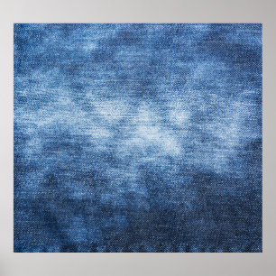 Affiche Tissu en denim usé, arrière - plan texturé.