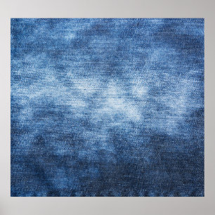 Affiche Tissu en denim usé, arrière - plan texturé.