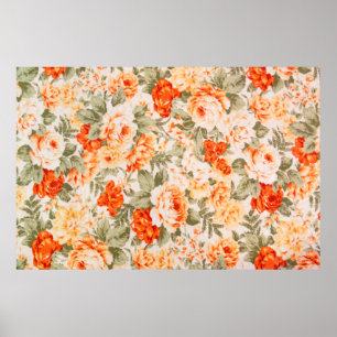 Affiche tissu floral vintage