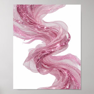 AFFICHE TISSU PAILLETÉ ROSE ARGENTÉ AVEC ÉCLATS