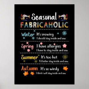 Affiche Tissu saisonnier hiver printemps été automne