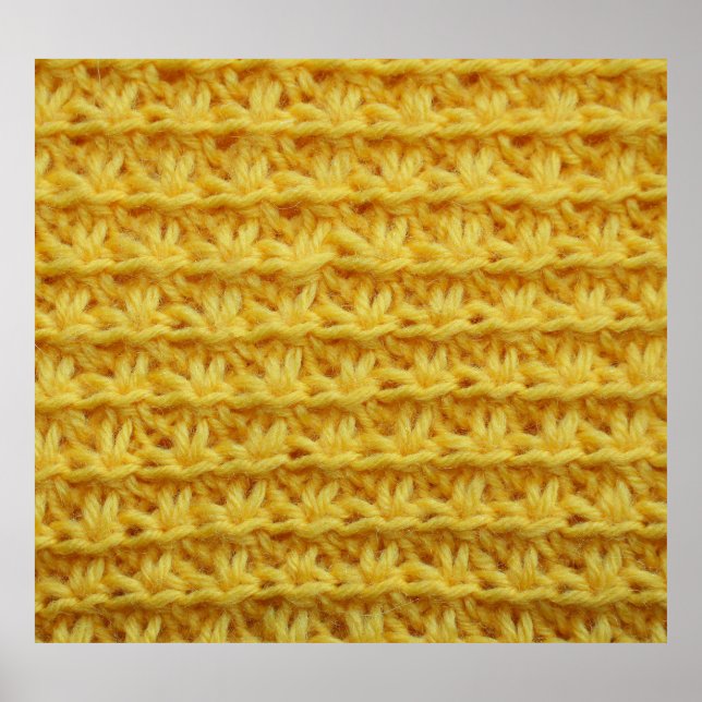 Affiche Tissu tricoté jaune : texture rayée. (Devant)