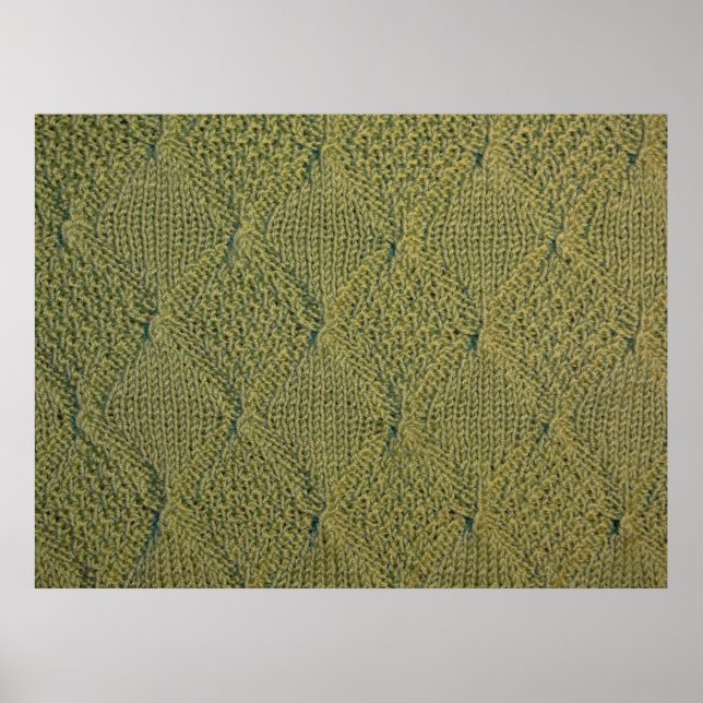 Affiche tissu tricoté vert, texture tricotée tissu vert (Devant)
