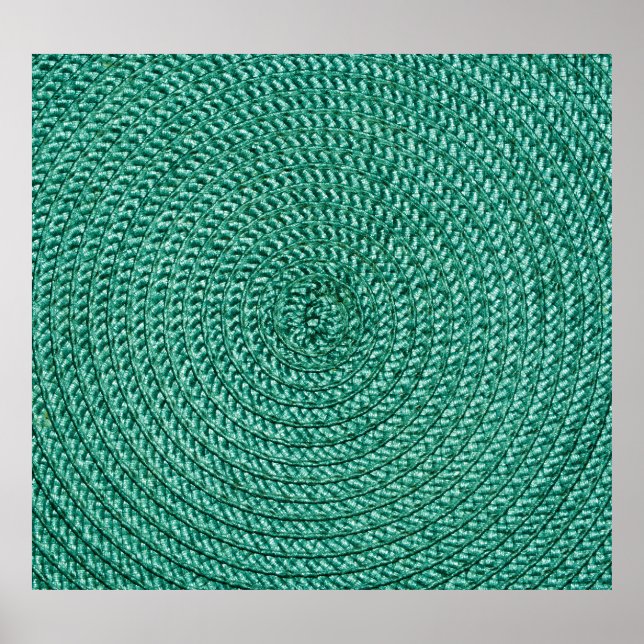Affiche Tissu vert tressé artificiel. (Devant)