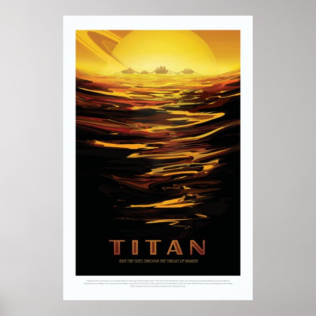 Affiche Titan la plus grande lune de la planète Saturne (Devant)