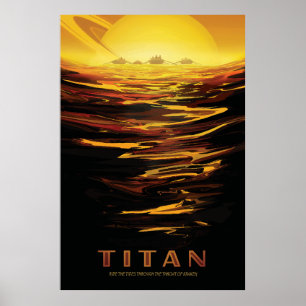 Affiche Titan la plus grande lune de la planète Saturne