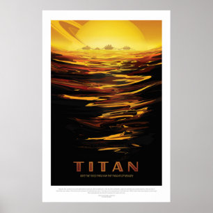 Affiche Titan Moon de Saturn annonce de vacances espace to