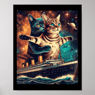 Affiche Titanic Cats Funny Tee