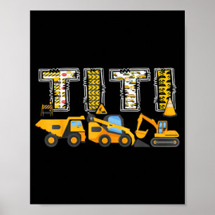 Affiche Titi Construction Excavator Enfants Famille Associ