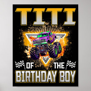 Affiche Titi du garçon d'anniversaire Monster Truck Annive
