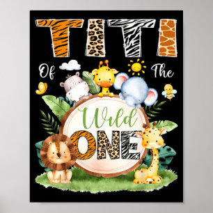 Affiche Titi du Wild One 1er Anniversaire Garçon Safari Ju