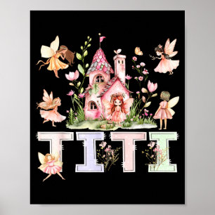 Affiche Titi fée magique florale anniversaire fille conte