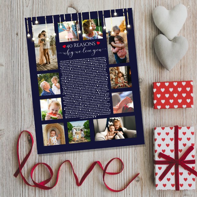 Affiche Titre : 40 Raisons pour lesquelles je t'aime Chalk (Créateur téléchargé)