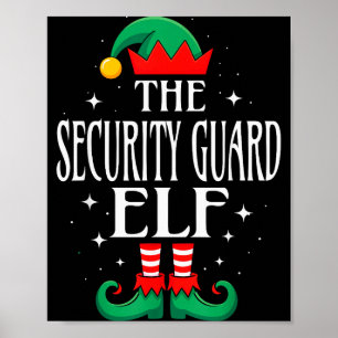 Affiche Titre de garde de sécurité Elf drôle de Noël Corre