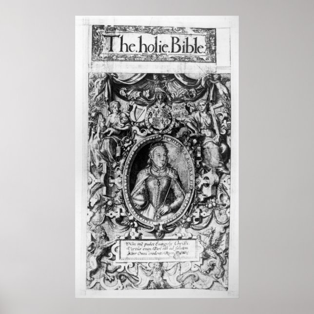 Affiche Titre de la Bible de l'évêque, pub. en 1568 (Devant)