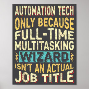Affiche Titre de poste de magicien Citation - Drôle Tech A