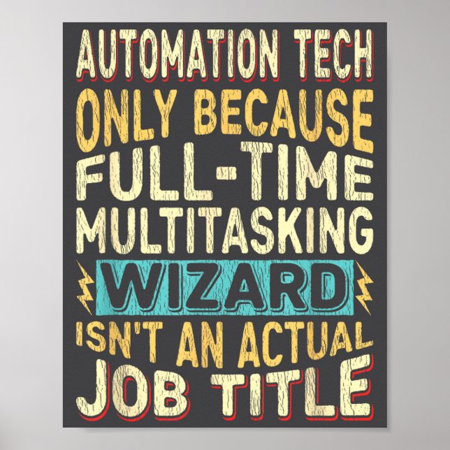Affiche Titre de poste de magicien Citation - Drôle Tech A (Devant)