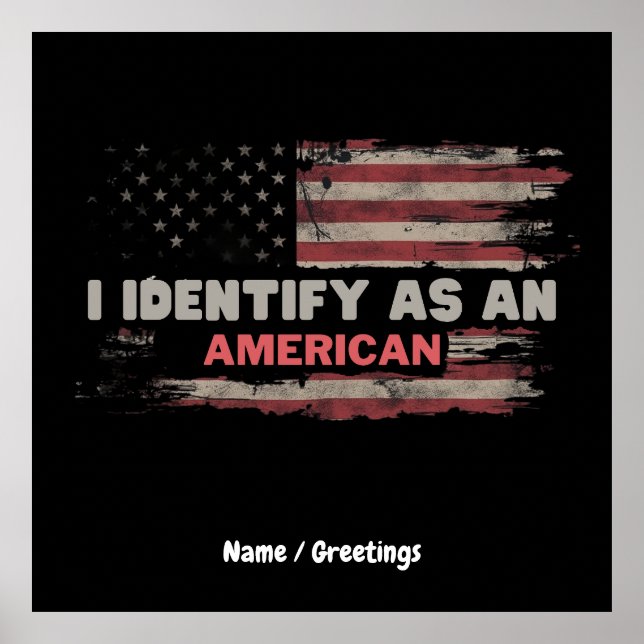 Affiche Titre : Je M'Identifie Comme Un Drapeau Américain  (Devant)