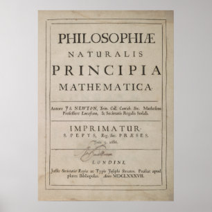 AFFICHE TITRE PAGE DE PRINCIPIA MATHEMATICA 1687