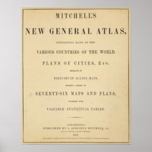 Affiche Titre Page Le nouvel atlas général de Mitchell