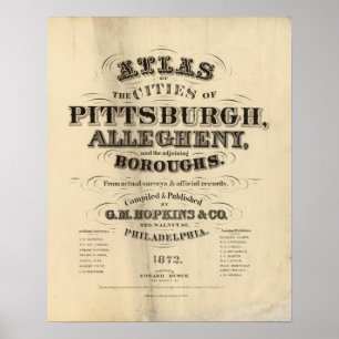 Affiche Titre Page Pittsburgh, Atlas Allegheny