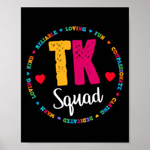 Affiche Tk Squad Tee - Tee pour enseignant de maternelle t