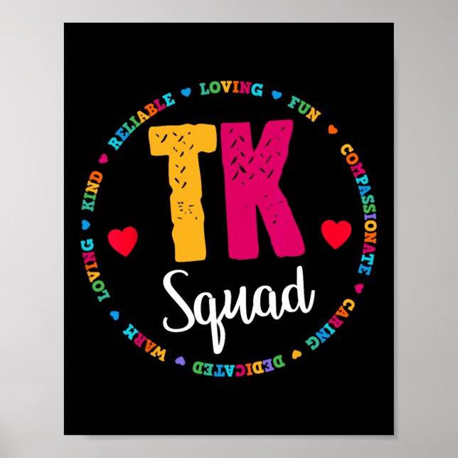 Affiche Tk Squad Tee - Tee pour enseignant de maternelle t (Devant)