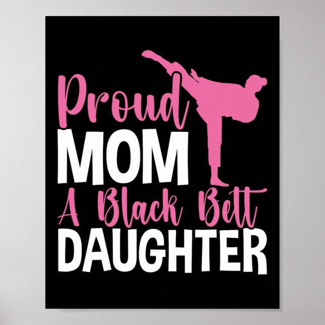 Affiche Tkd Karate Judo Fier Maman D'Une Fille De Ceinture (Devant)