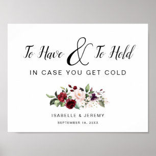 Affiche To Have and To Hold Wedding Sign