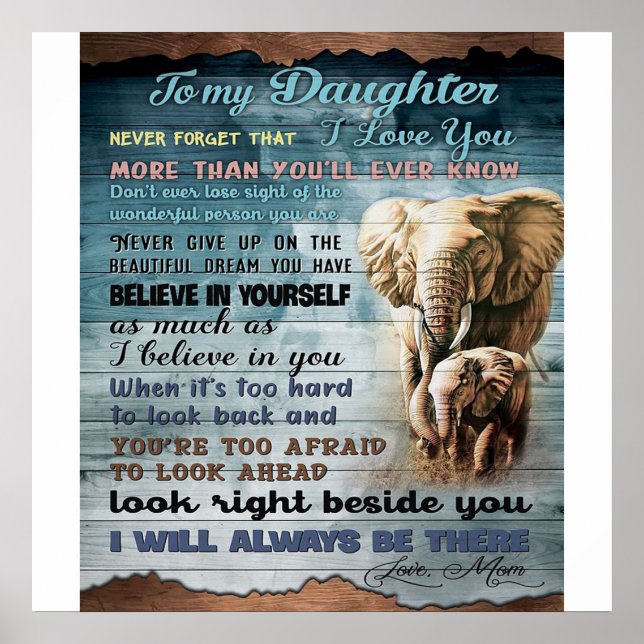 Affiche To My Daughter Funny Gift | Family Present (Devant)