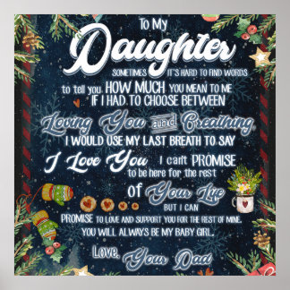 Affiche To My Daughter Gift, Christmas Letter To Daughter