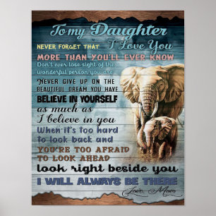 Affiche To My Daughter, poison For Kid, lettre To Daughter