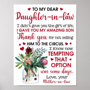 Affiche To My Dear Daughter In Law