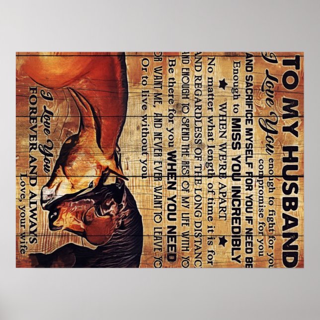 Affiche To My Husband Decor, Love Quotes Letter (Devant)