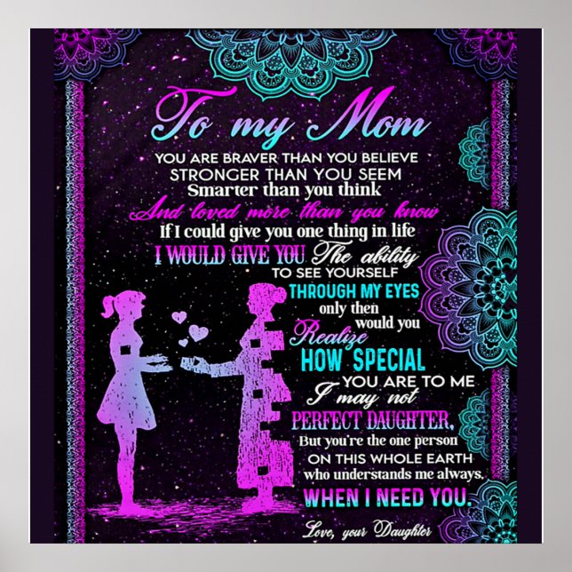 Affiche To My Mom And Daughter Gift, Mommy Gift Idea (Devant)