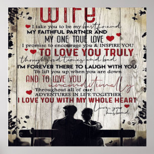 Affiche To My Wife Gift Lovely Letter To Girlfriend