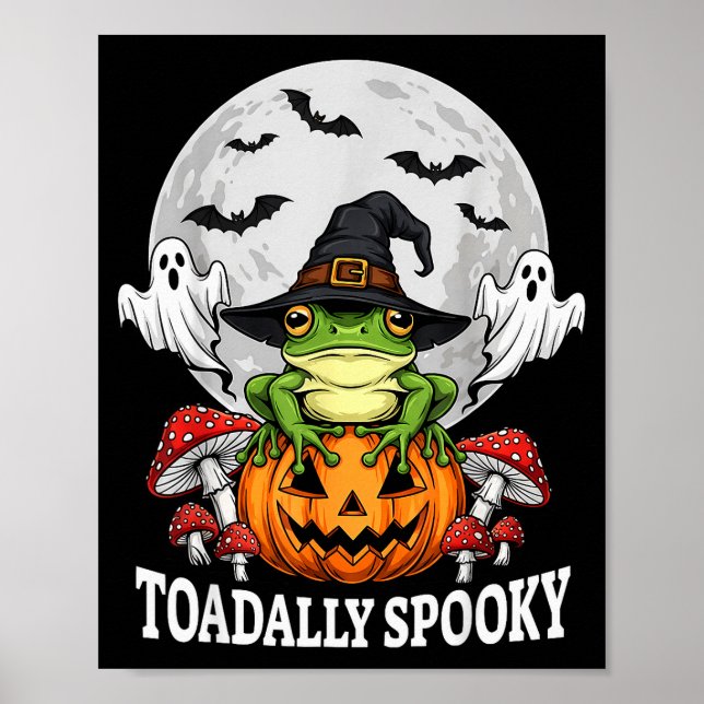 Affiche Toadally Soky Funny Halloween Frog On Pumpkin Full (Devant)