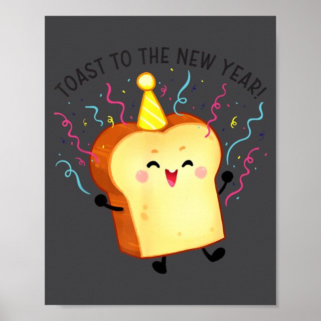 Affiche Toast à la nouvelle année jeu de mots  (Devant)