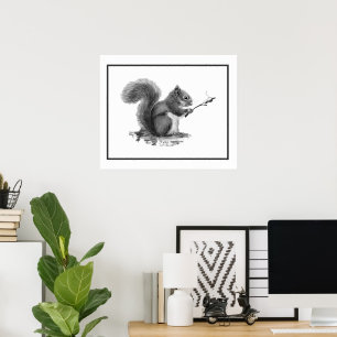 Affiche Toast de l'écureuil à l'aquarelle Marshmallow Anim