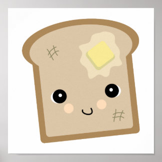 Affiche toast kawaii mignon