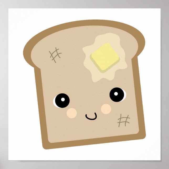 Affiche toast kawaii mignon (Devant)