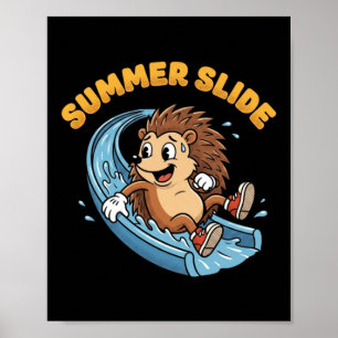 Affiche Tobinambour Hérisson Toboggan d'eau Été Toboggan R
