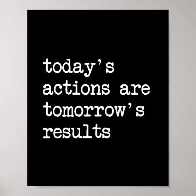 Affiche Today's Actions Are Tomorrow's Results Quote (Devant)