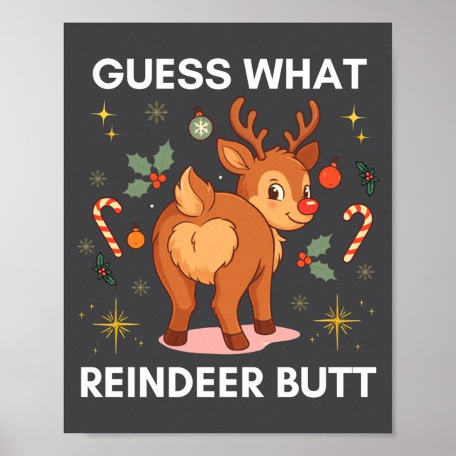 Affiche Toddler Christmas Ugly Sweater Guess What Reindeer (Devant)
