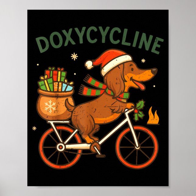 Affiche Toddler Doxycycline Long Hair Dachshund Christmas  (Devant)