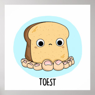 Affiche Toest Drôle Toest Toast Avec Jeu D'Orteils